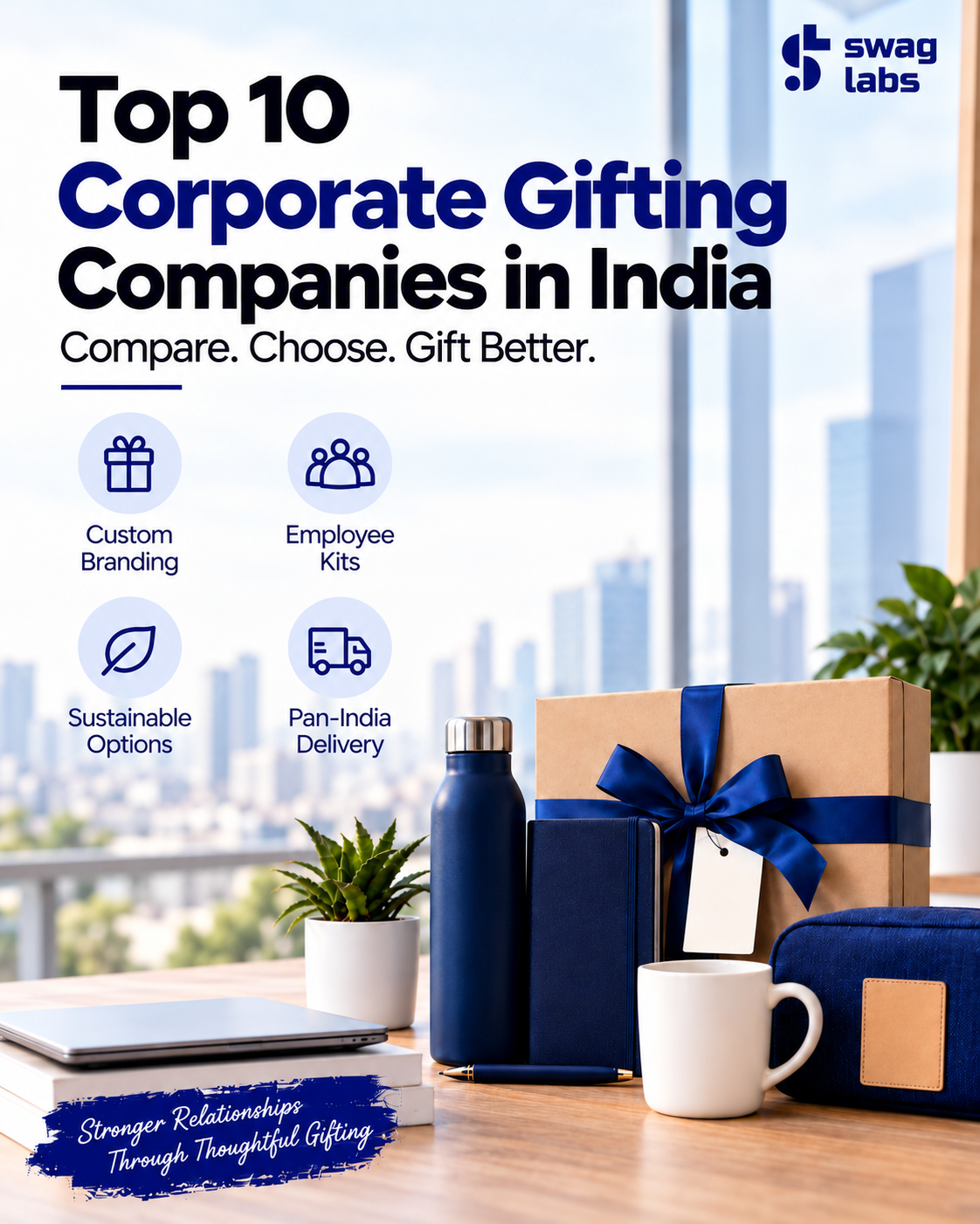Top 10 corporate gifting companies in India featuring employee gift kits, sustainable options and pan-India delivery.